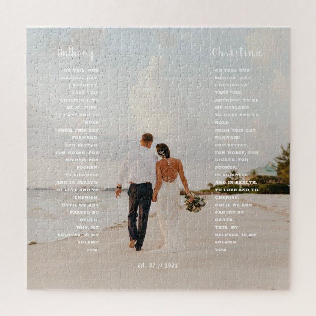 Elegant Wedding Vow Art Gift Jigsaw Puzzle (Vertical)