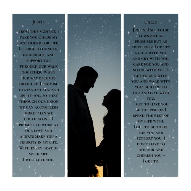 Elegant Wedding Vow Gift Wall Art (Front)