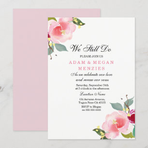 Elegant Wedding Vow Renewal Peachy Pink Invite