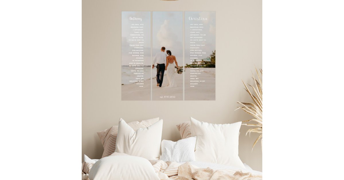Elegant Wedding Vows Gift Wall Art | Zazzle