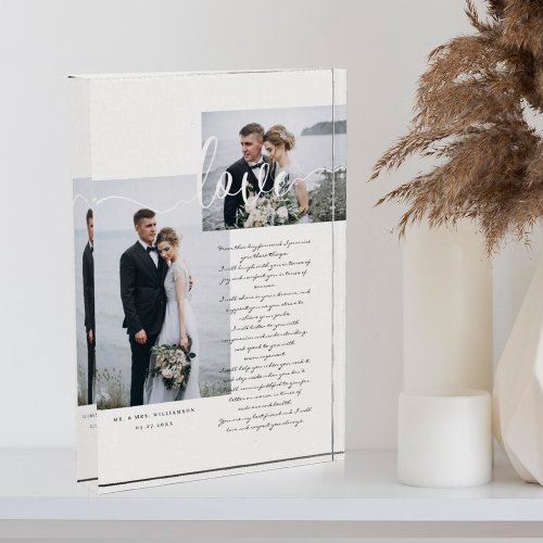 Elegant Wedding Vows Love Script Minimal Two Photo