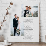 Elegant Wedding Vows Love Script Minimal Two Photo Canvas Print<br><div class="desc">Newlyweds Mr. & Mrs. wedding day vows & photo keepsake canvas print to always remember your special day and your love and promise to each other. This elegant wedding day keepsake canvas print features a simple minimal two photo layout to display your own special wedding day photos. "Love" script typography...</div>