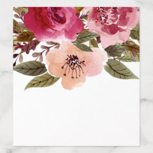 Elegant Wedding Watercolor Floral Botanical Envelope Liner