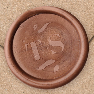 Elegant Wedding Wax Leaf Couples Monogram  Seal Stamp