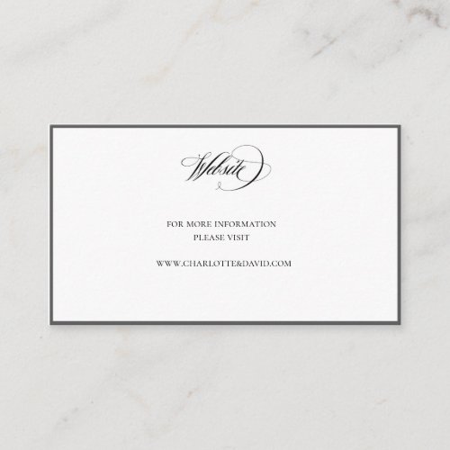 Elegant Wedding Website Insert Card CharlotteB