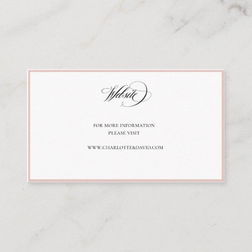 Elegant Wedding Website Insert Card CharlotteF