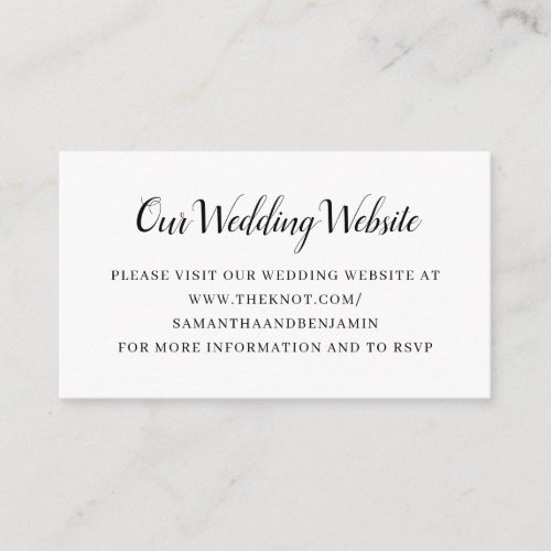 Elegant Wedding Website RSVP QR Code Enclosure Card
