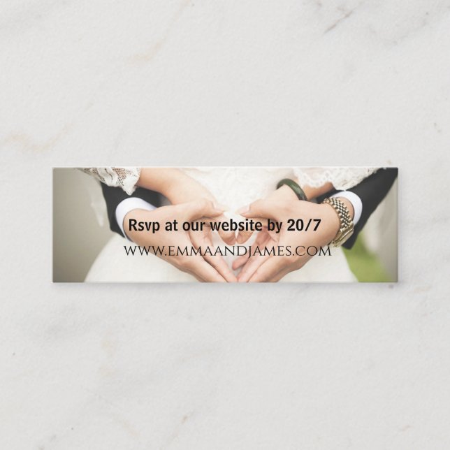 Elegant Wedding Website RSVP Reply Card (Front)