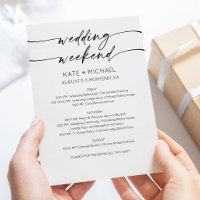 Elegant Wedding Weekend Itinerary Invitation