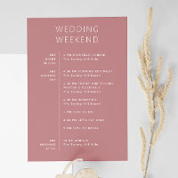 Elegant Wedding Weekend Itinerary | Rose Pink