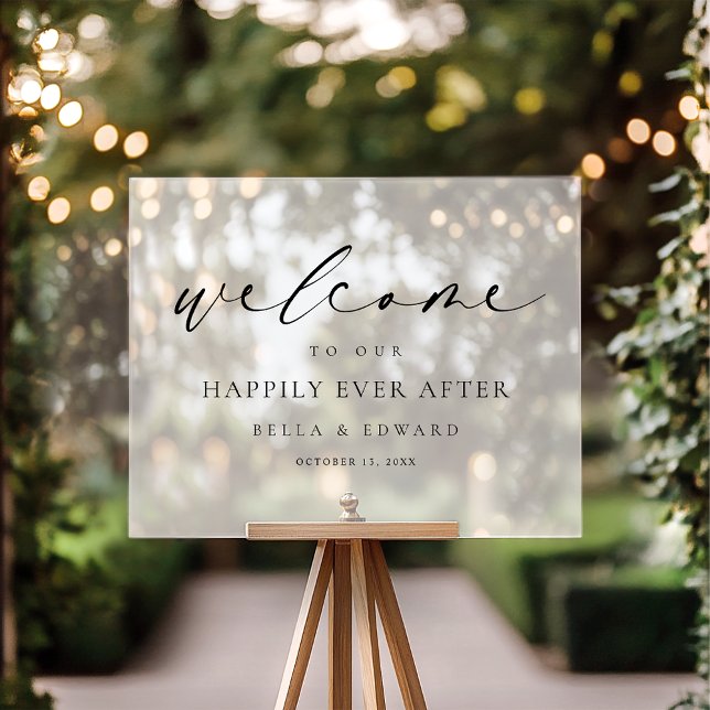 Elegant Wedding Welcome  Acrylic Sign (Creator Uploaded)