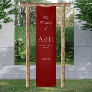 Elegant Wedding Welcome Banner - Ruby Red