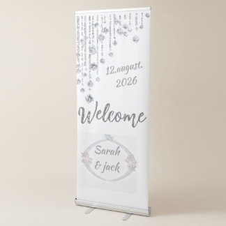 Elegant Wedding Welcome Banner Stand – Custom Mini