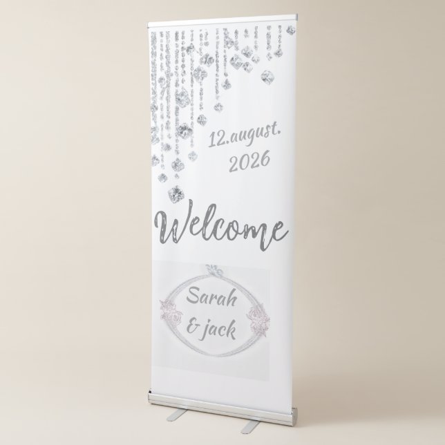 Elegant Wedding Welcome Banner Stand – Custom Mini (3/4)