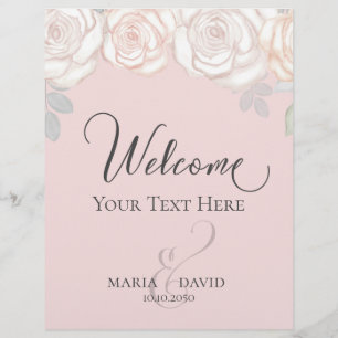 Elegant Wedding Welcome Create Your Own Blush Pink Flyer
