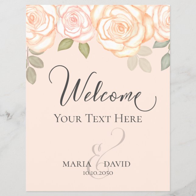 Elegant Wedding Welcome Create Your Own Coral  Flyer (Front)