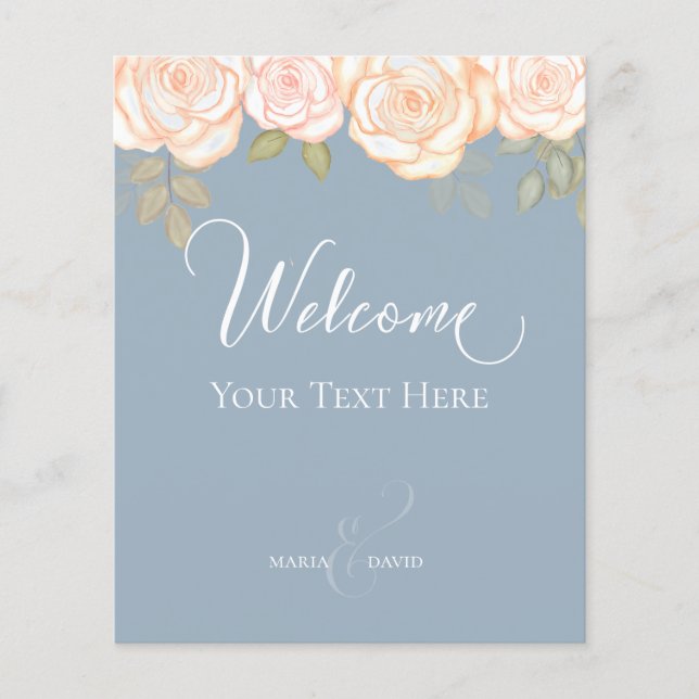 Elegant Wedding Welcome Create Your Own Dusty Blue Flyer (Front)