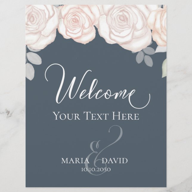 Elegant Wedding Welcome Create Your Own Dusty Gray Flyer (Front)