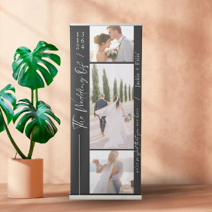 Elegant Wedding Welcome Decoration Chic Black Retractable Banner