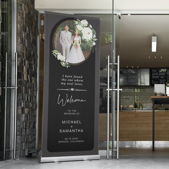 Elegant Wedding Welcome Decoration Custom Photo Retractable Banner (Creator Uploaded)