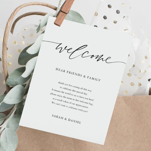 Elegant Wedding Welcome Letter Timeline Itinerary
