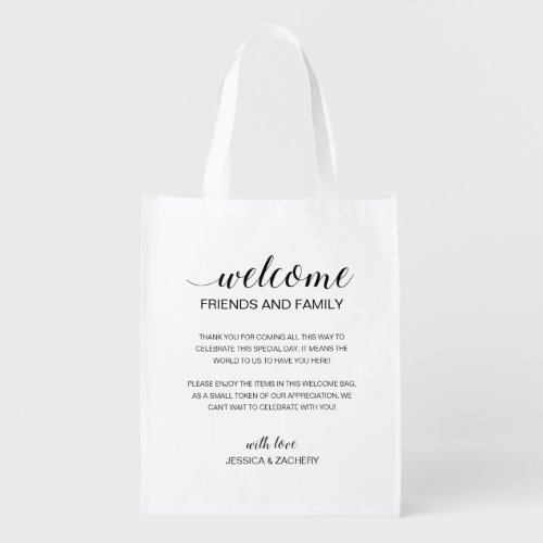Elegant Wedding Welcome Out Of Town Guests Gift Grocery Bag