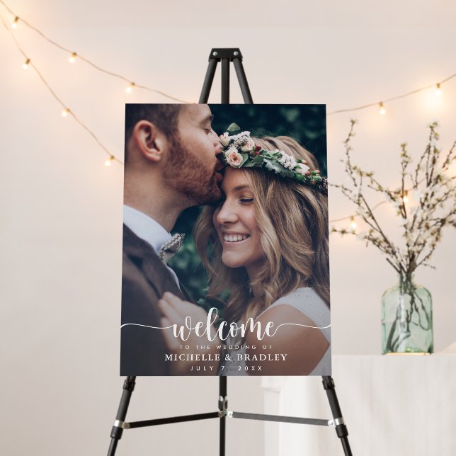 Elegant Wedding Welcome Photo Foam Board (In Situ (Stand))