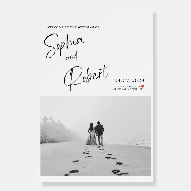 Elegant Wedding Welcome Poster | Custom Wedding  (Front)