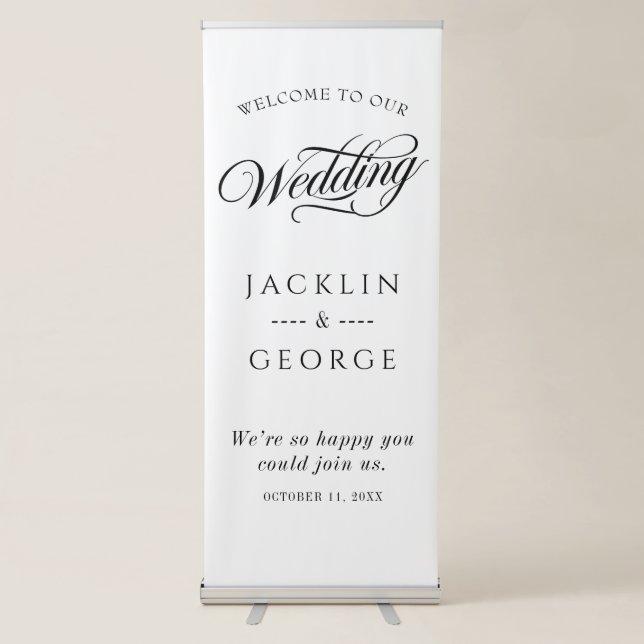 Elegant Wedding Welcome Retractable Banner (Front)