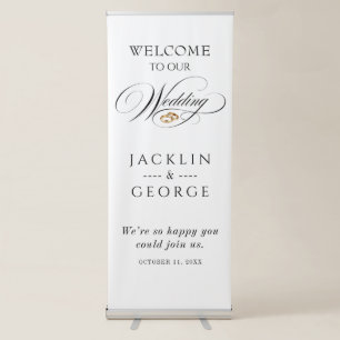 Elegant Wedding Welcome Retractable Banner