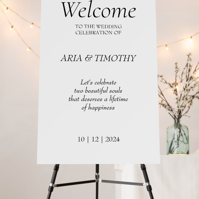 ELEGANT WEDDING  WELCOME SIGN (In Situ (Stand))