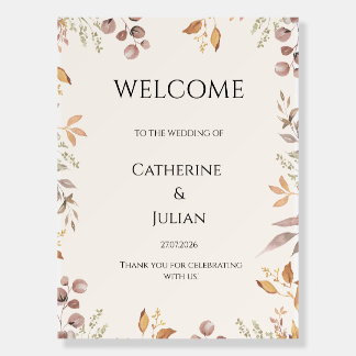 Elegant Wedding Welcome Sign | Custom Names & Date