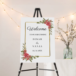 Elegant Wedding Welcome Sign Floral Wedding Ceremo