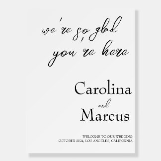 Elegant Wedding Welcome Sign, Modern Welcome Sign