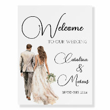Elegant Wedding Welcome Sign, Modern Welcome Sign