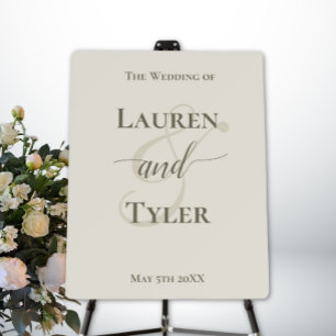 Elegant Wedding Welcome Sign - Monogram Template