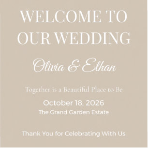 Elegant Wedding Welcome Sign Navy Luxury Cutout