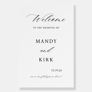 Elegant Wedding Welcome Sign Poster