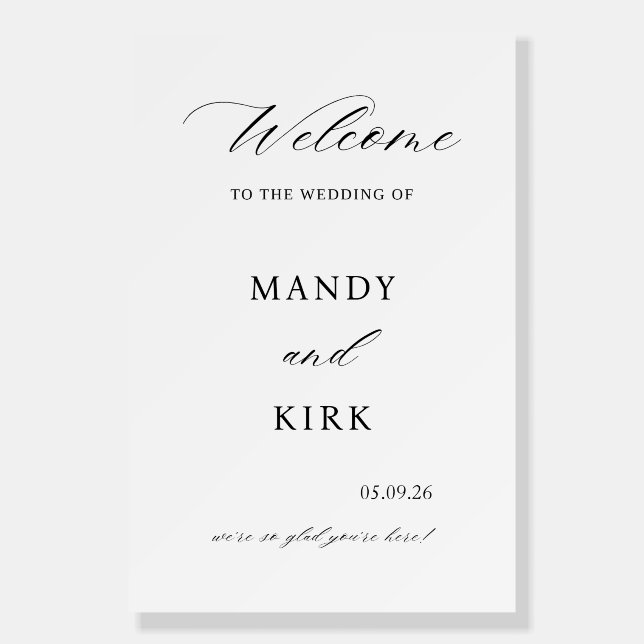 Elegant Wedding Welcome Sign Poster (Front)