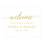 Elegant Wedding Welcome Sign with Faux Gold Script