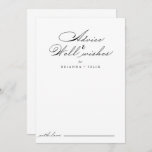 Elegant Wedding Well Wishes Advice Card<br><div class="desc">This elegant wedding well wishes advice card is perfect for a rustic wedding. The simple and stylish design features classic and fancy script typography in black and white. These cards are perfect for a wedding, bridal shower, baby shower, graduation party & more. Personalize the cards with the names of the...</div>