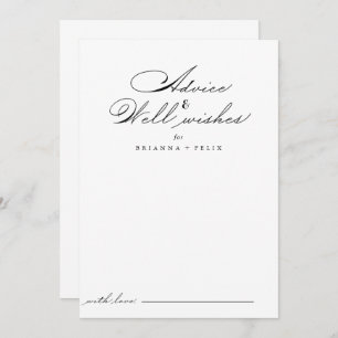 Elegant Wedding Well Wishes Advice Card