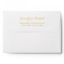 Elegant Wedding White Gold Name Return Address 5x7 Envelope Elegant Wedding White Gold Name Return Address 5x7 Envelope