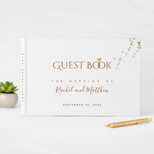 elegant wedding white sign book