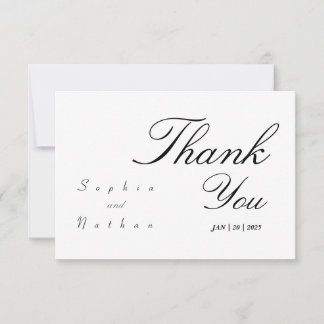 Elegant Wedding White Thank You Card
