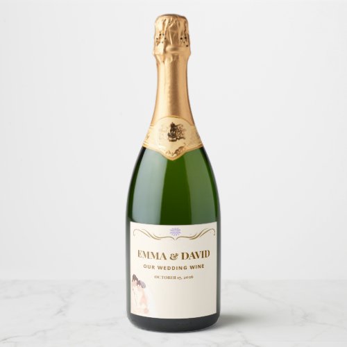Elegant Wedding Wine Bottle Label