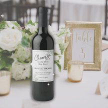 Elegant Wedding Wine Bottle Labels – Set of 6