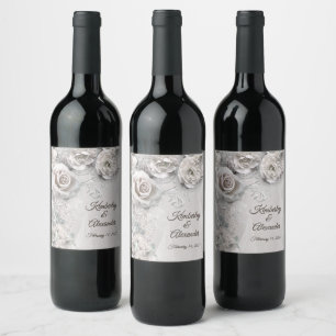 Elegant Wedding Wine Label with your Names & Date