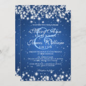 Elegant Wedding Winter Sparkle Blue Invitation (Front/Back)