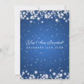 Elegant Wedding Winter Sparkle Blue Invitation (Back)